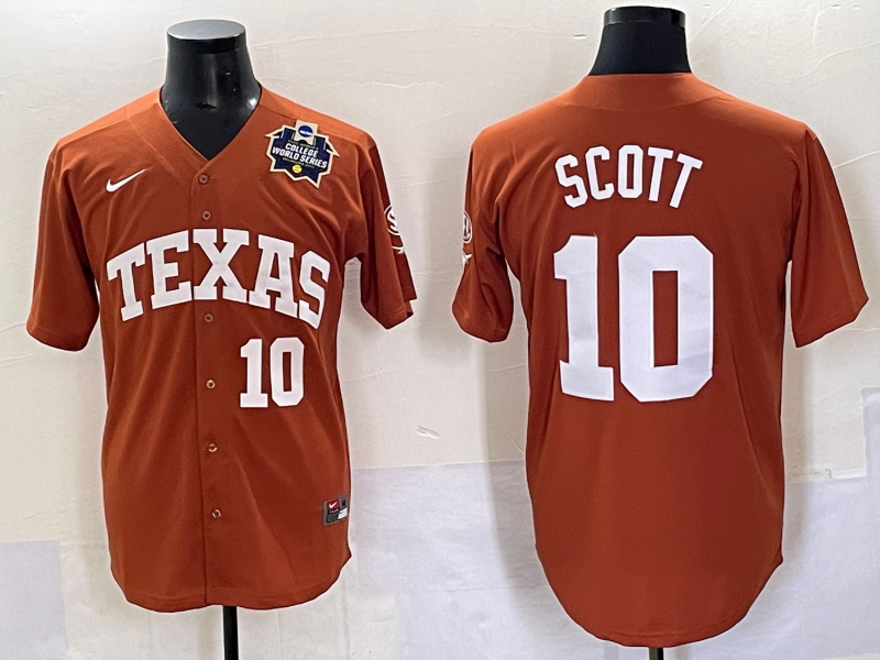 Men Texas Longhorns #10 Scott brown Nike joint Name NCAA 2025 Jersey style 21